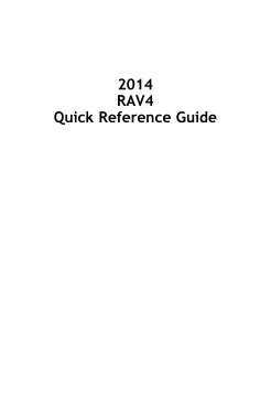2014 Toyota RAV4 Quick Reference Guide